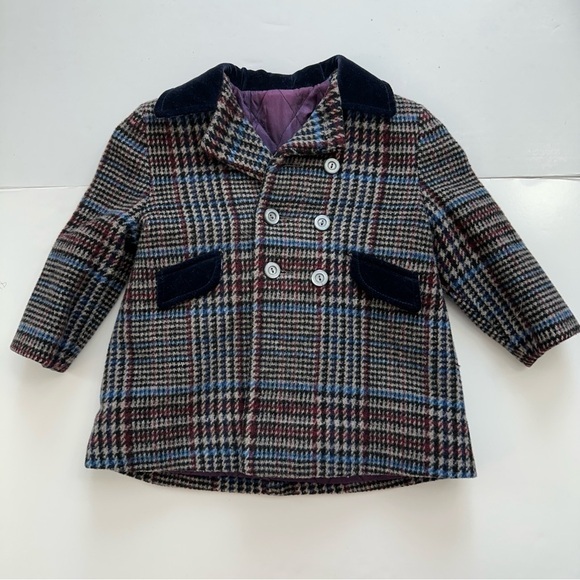 Vintage Breman And Tanner Union Made Girls Plaid‎ Wool Coat Size 3 Made In USA - Picture 1 of 14